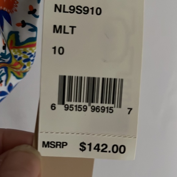 NWT Nanette Lepore Patchwork Goddess one piece swimsuit with key hole front open - Picture 10 of 10